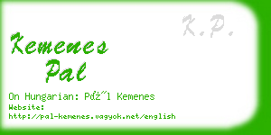 kemenes pal business card